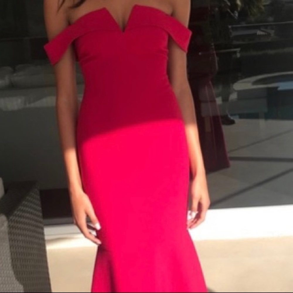 Likely Off-Shoulder Red Maxi Dress